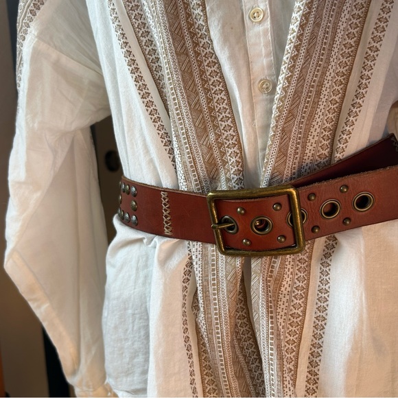Bed Stu Leather Belt with Stitching, Studs, and Rivets. Like New. - Picture 5 of 7
